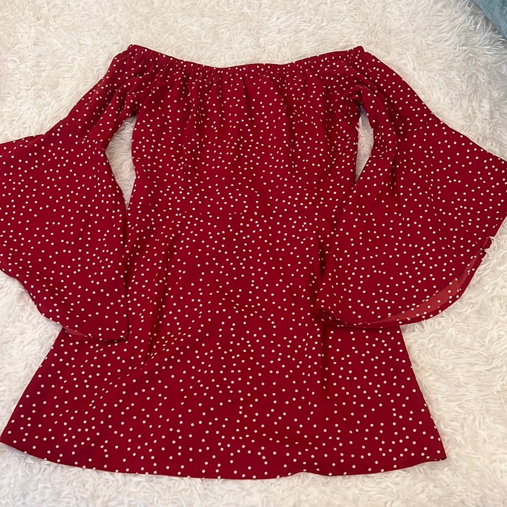 Red polka dot shein dress in a size:Large.